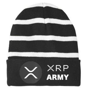 XRP Army | Ripple Crypto HODL Chainlink Ethereum Bitcoin Striped Beanie with Solid Band