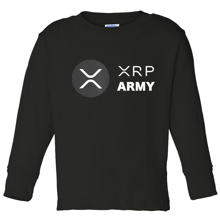XRP Army | Ripple Crypto HODL Chainlink Ethereum Bitcoin Toddler Long Sleeve Shirt