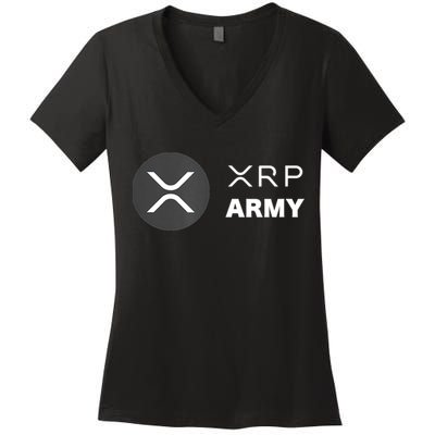 XRP Army | Ripple Crypto HODL Chainlink Ethereum Bitcoin Women's V-Neck T-Shirt
