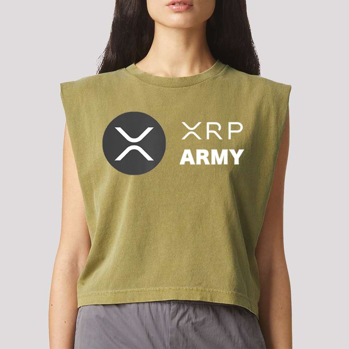 XRP Army | Ripple Crypto HODL Chainlink Ethereum Bitcoin Garment-Dyed Women's Muscle Tee