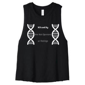 Xx And Xy Not Opinions Or Feelings Women's Racerback Cropped Tank