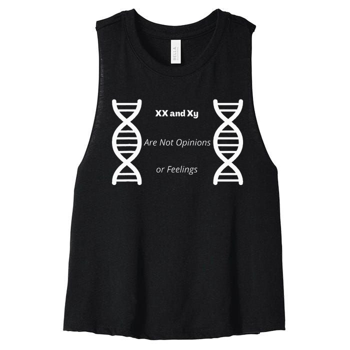 Xx And Xy Not Opinions Or Feelings Women's Racerback Cropped Tank