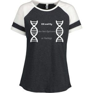 Xx And Xy Not Opinions Or Feelings Enza Ladies Jersey Colorblock Tee