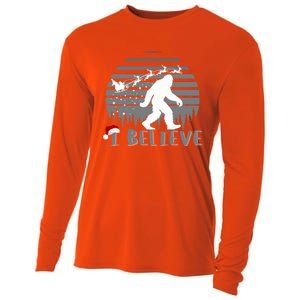 Xmas Bigfoot Christmas I Believes Sasquatch Funny Christmas Great Gift Cooling Performance Long Sleeve Crew