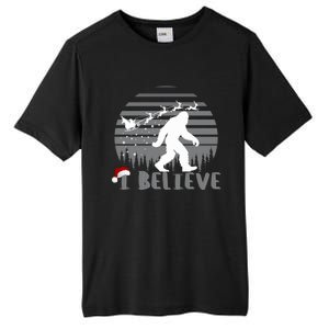 Xmas Bigfoot Christmas I Believes Sasquatch Funny Christmas Great Gift Tall Fusion ChromaSoft Performance T-Shirt