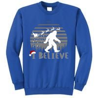 Xmas Bigfoot Christmas I Believes Sasquatch Funny Christmas Great Gift Tall Sweatshirt