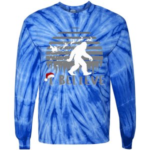 Xmas Bigfoot Christmas I Believes Sasquatch Funny Christmas Great Gift Tie-Dye Long Sleeve Shirt