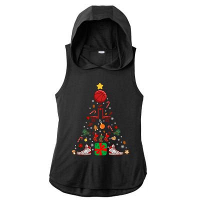 X38m Basketball Christmas Tree Merry Xmas Basketball Lover Cute Gift Ladies PosiCharge Tri-Blend Wicking Draft Hoodie Tank