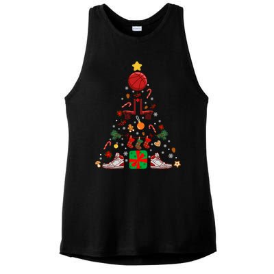 X38m Basketball Christmas Tree Merry Xmas Basketball Lover Cute Gift Ladies PosiCharge Tri-Blend Wicking Tank