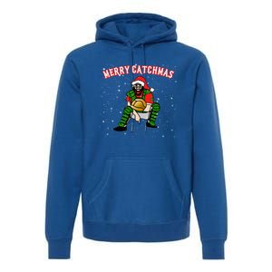 Xmas Baseball Catcher Christmas Baseball Gift Merry Catchmas Gift Premium Hoodie