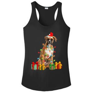 Xmas Boxer Dog Christmas Lights Puppy Lover Great Gift Ladies PosiCharge Competitor Racerback Tank