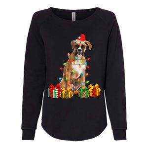 Xmas Boxer Dog Christmas Lights Puppy Lover Great Gift Womens California Wash Sweatshirt