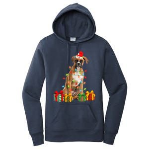 Xmas Boxer Dog Christmas Lights Puppy Lover Great Gift Women's Pullover Hoodie