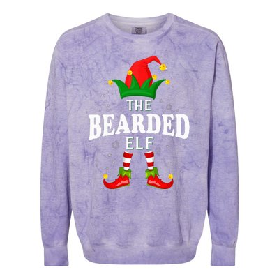 Xmas Bearded Elf Family Matching Christmas Pajama Colorblast Crewneck Sweatshirt