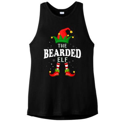 Xmas Bearded Elf Family Matching Christmas Pajama Ladies PosiCharge Tri-Blend Wicking Tank