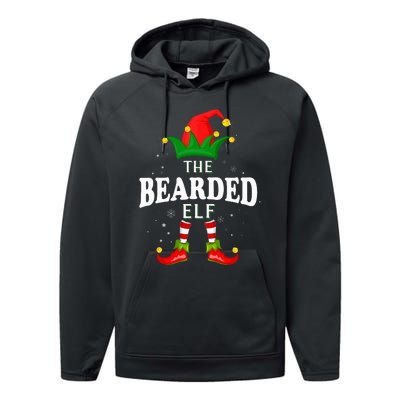 Xmas Bearded Elf Family Matching Christmas Pajama Performance Fleece Hoodie