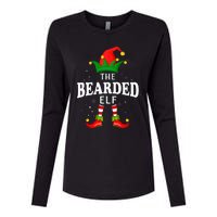 Xmas Bearded Elf Family Matching Christmas Pajama Womens Cotton Relaxed Long Sleeve T-Shirt