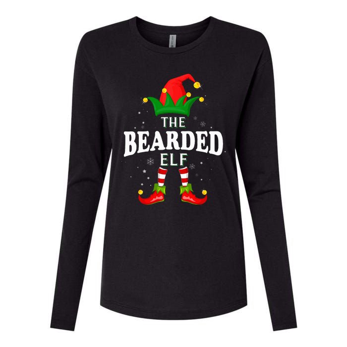 Xmas Bearded Elf Family Matching Christmas Pajama Womens Cotton Relaxed Long Sleeve T-Shirt