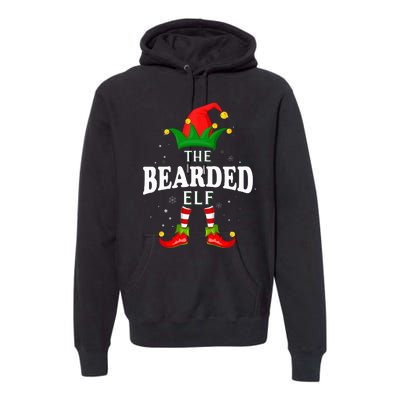 Xmas Bearded Elf Family Matching Christmas Pajama Premium Hoodie