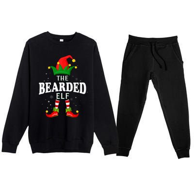 Xmas Bearded Elf Family Matching Christmas Pajama Premium Crewneck Sweatsuit Set