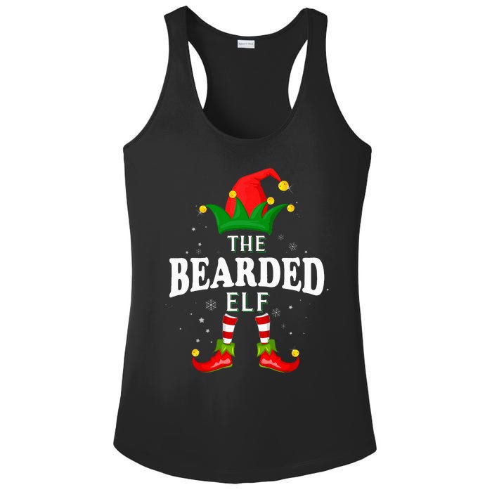 Xmas Bearded Elf Family Matching Christmas Pajama Ladies PosiCharge Competitor Racerback Tank