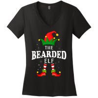 Xmas Bearded Elf Family Matching Christmas Pajama Women's V-Neck T-Shirt