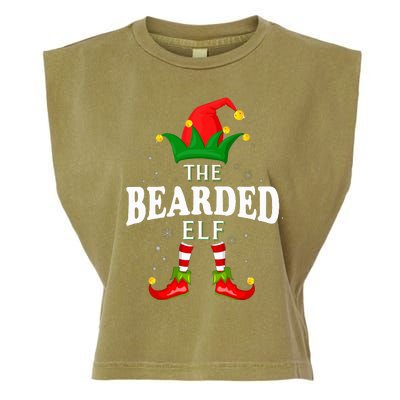 Xmas Bearded Elf Family Matching Christmas Pajama Garment-Dyed Women's Muscle Tee