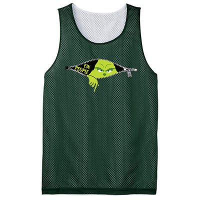 Xmas Big Face Green Color Saying Ew People Christmas  Mesh Reversible Basketball Jersey Tank