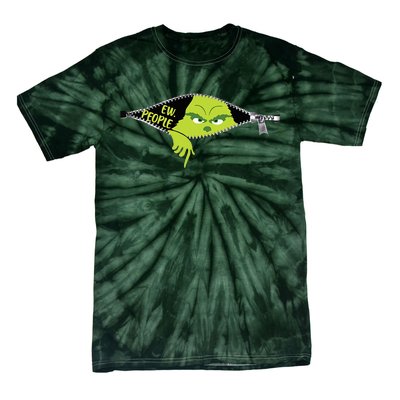 Xmas Big Face Green Color Saying Ew People Christmas  Tie-Dye T-Shirt