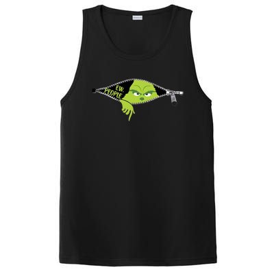 Xmas Big Face Green Color Saying Ew People Christmas PosiCharge Competitor Tank