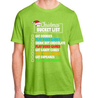 Xmas Bucket List Cool Gamer Video Games Christmas Gift Adult ChromaSoft Performance T-Shirt