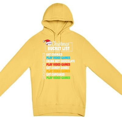 Xmas Bucket List Cool Gamer Video Games Christmas Gift Premium Pullover Hoodie