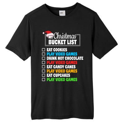 Xmas Bucket List Cool Gamer Video Games Christmas Gift Tall Fusion ChromaSoft Performance T-Shirt