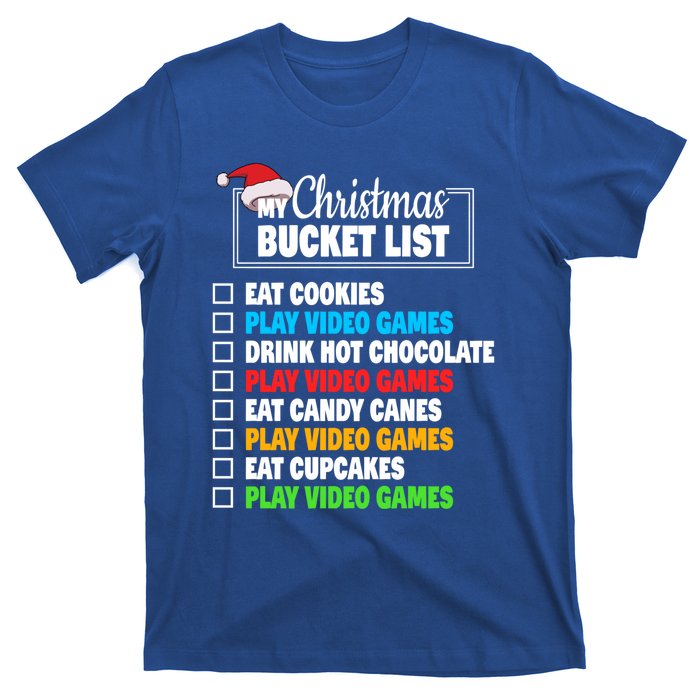 Xmas Bucket List Cool Gamer Video Games Christmas Gift T-Shirt