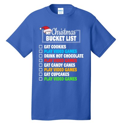 Xmas Bucket List Cool Gamer Video Games Christmas Gift Tall T-Shirt