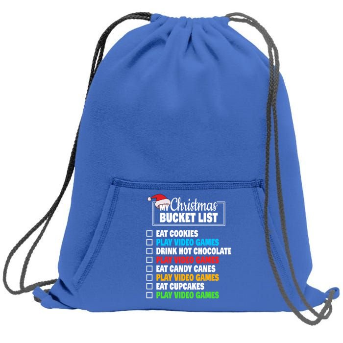 Xmas Bucket List Cool Gamer Video Games Christmas Gift Sweatshirt Cinch Pack Bag