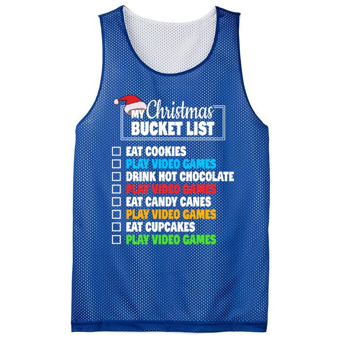 Xmas Bucket List Cool Gamer Video Games Christmas Gift Mesh Reversible Basketball Jersey Tank