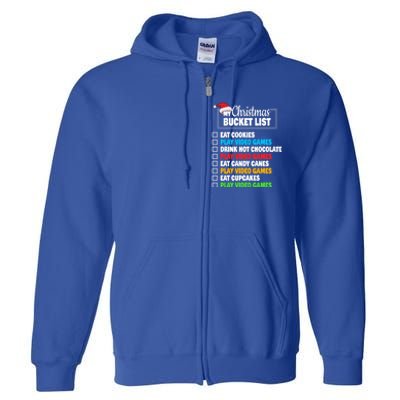 Xmas Bucket List Cool Gamer Video Games Christmas Gift Full Zip Hoodie