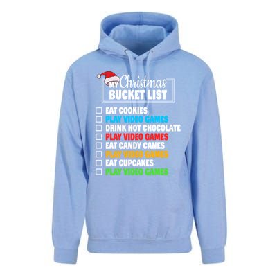 Xmas Bucket List Cool Gamer Video Games Christmas Gift Unisex Surf Hoodie