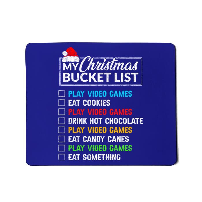 Xmas Bucket List Santa Hat Funny Video Gamer Christmas Funny Gift Mousepad