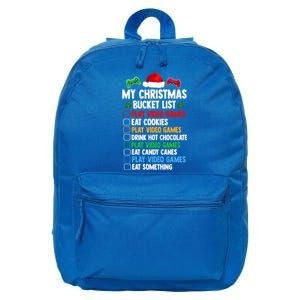 Xmas Bucket List Santa Hat Funny Video Gamer Christmas Funny Gift 16 in Basic Backpack