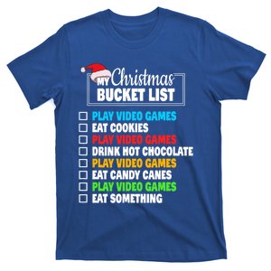 Xmas Bucket List Santa Hat Funny Video Gamer Christmas Cute Gift T-Shirt