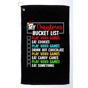 Xmas Bucket List Video Game Gamer Christmas Gift Platinum Collection Golf Towel