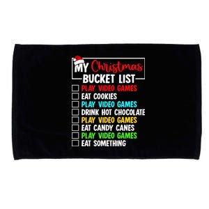 Xmas Bucket List Video Game Gamer Christmas Gift Microfiber Hand Towel