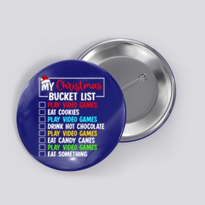 Xmas Bucket List Video Game Gamer Christmas Gift Button