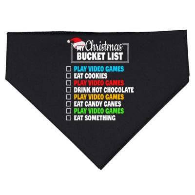 Xmas Bucket List Video Games Funny Gamer Boy Christmas USA-Made Doggie Bandana