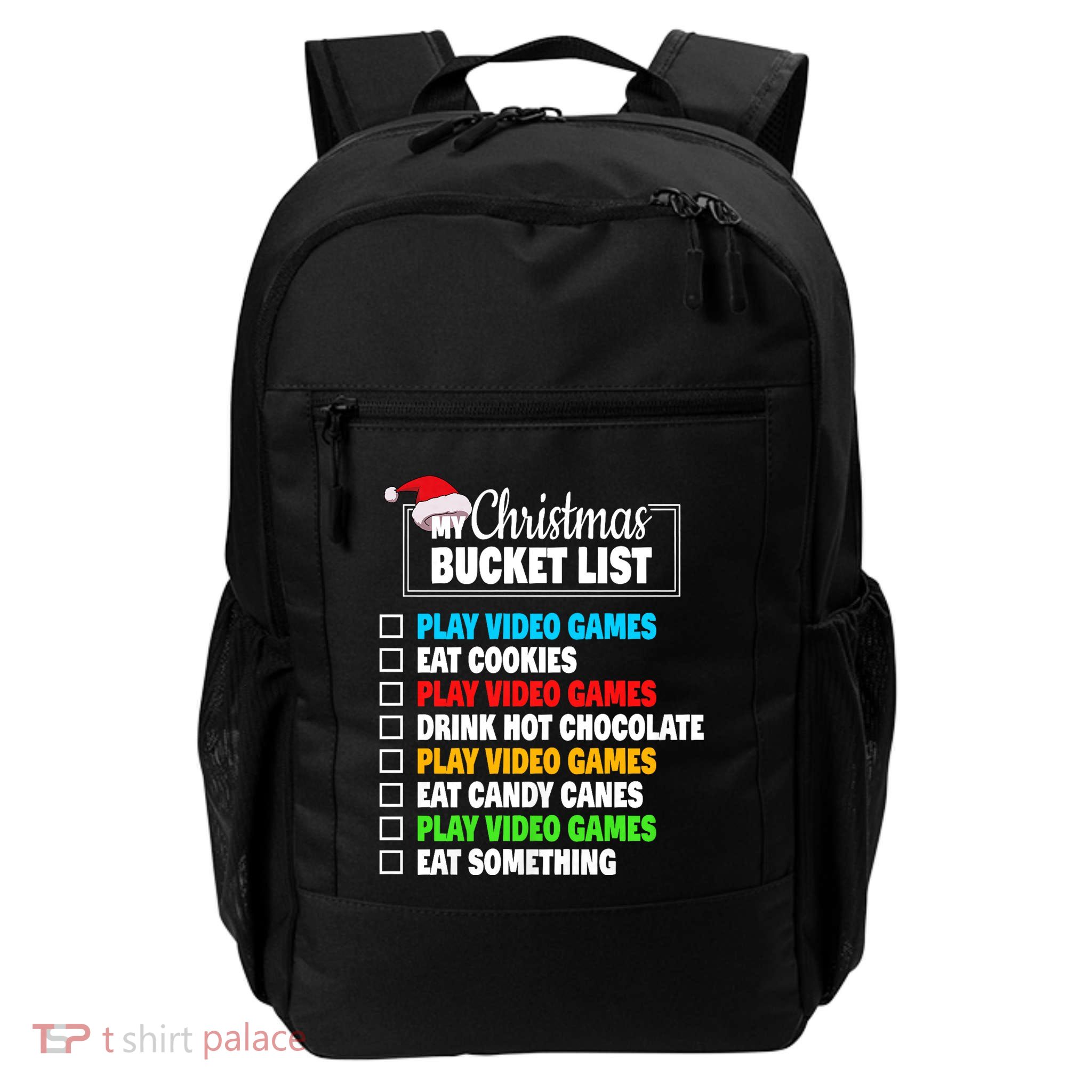 Xmas Bucket List Video Games Funny Gamer Boy Christmas Daily Commute Backpack