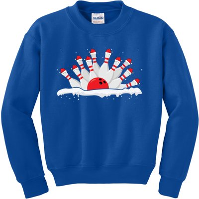 Xmas Bowling Lover Christmas Bowling Pins Santa Hat Bowl Cute Gift Kids Sweatshirt