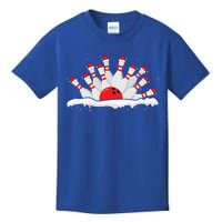 Xmas Bowling Lover Christmas Bowling Pins Santa Hat Bowl Cute Gift Kids T-Shirt