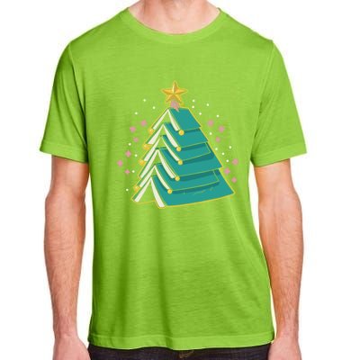 Xmas Book Nerd Library Lover Bookworm Book Christmas Tree Funny Gift Adult ChromaSoft Performance T-Shirt